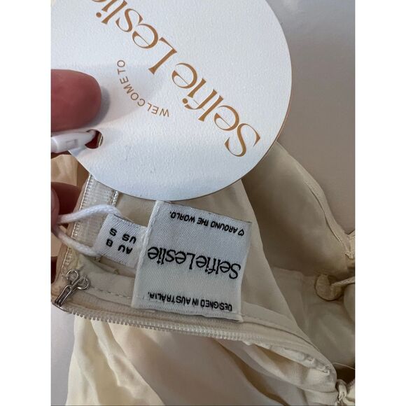 Selfie Leslie Dalisha Off Shoulder Ruched Maxi Dress Cream - Picture 9 of 9